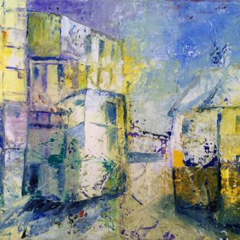 Painting titled "Sommer-in-der-Stadt" by Baderart, Original Artwork, Oil