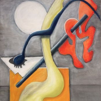 Painting titled "Venus und Amor" by Baderart, Original Artwork, Acrylic