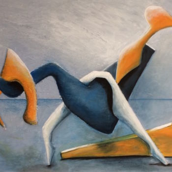 Peinture intitulée "Femme assis" par Baderart, Œuvre d'art originale, Acrylique