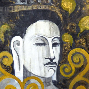 Peinture intitulée "buddha-painting-12x…" par Ganesh Badiger, Œuvre d'art originale, Acrylique