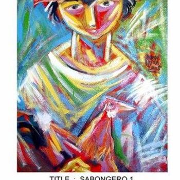 Картина под названием "sabungero 2" - Philipp Brita Badon, Подлинное произведение искусства