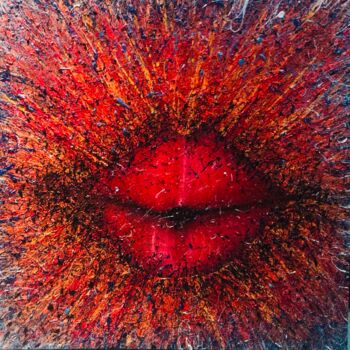 Ζωγραφική με τίτλο "Lips of passion" από Badr Abdulkareem, Αυθεντικά έργα τέχνης, Ακρυλικό