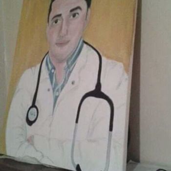 Schilderij getiteld "Docteur" door Abdel Ilah Ouchen, Origineel Kunstwerk, Tabel kunst