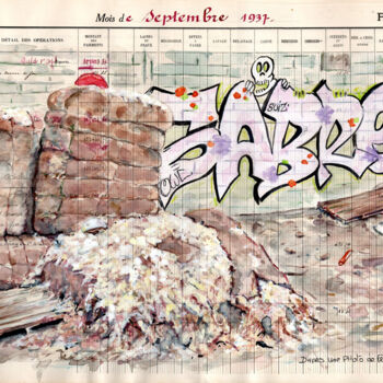 Peinture intitulée "Urbex "Sabre"" par Baf, Œuvre d'art originale, Aquarelle