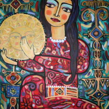 Pintura intitulada "Girl" por Bahador, Obras de arte originais, Acrílico