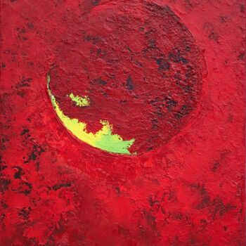 Картина под названием "The Flaming Star" - Bahram Berj Kafai, Подлинное произведение искусства, Масло Установлен на Деревянн…