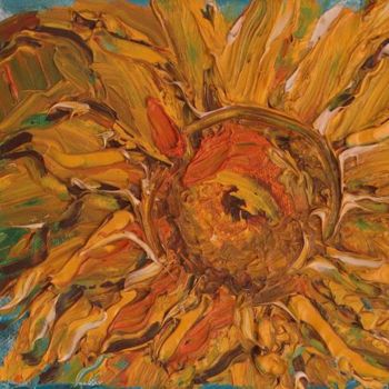 Painting titled "sunflowers" by Csaba Nicolae Baican Georgescu, Original Artwork