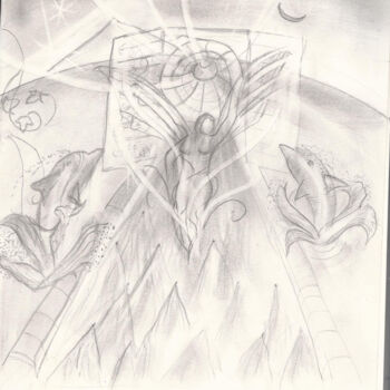 Drawing titled "Croquis "Trinity"" by Jez Bb, Original Artwork, Pencil