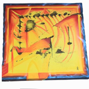 Картина под названием "Lava flow abstracti…" - Jez Bb, Подлинное произведение искусства, Масло
