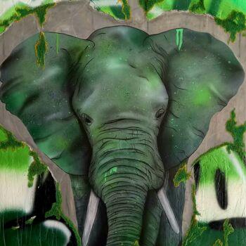 Pintura titulada "Green wall" por Baiz Bass, Obra de arte original, Acrílico Montado en Bastidor de camilla de madera