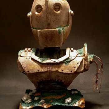 Sculpture intitulée "Géant de fer" par Baiz Bass, Œuvre d'art originale, Argile