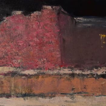 Pittura intitolato "Red house" da Sergey Bakin, Opera d'arte originale, Olio