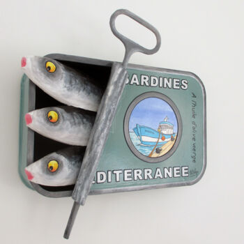 제목이 "Sardines de Méditer…"인 조형물 Philippe Balayn로, 원작, 종이 마쉐