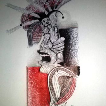 Malerei mit dem Titel "frustration  ( Acry…" von Baleme Khettab, Original-Kunstwerk