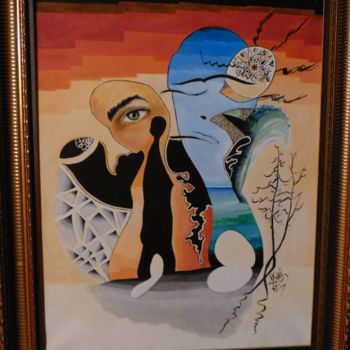 Pittura intitolato "Les proies de l'omb…" da Baleme Khettab, Opera d'arte originale