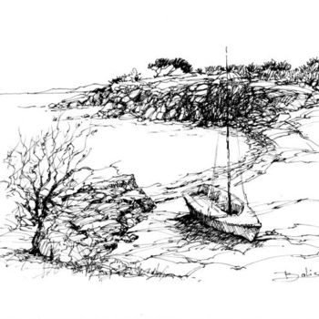 Drawing titled "paysage 4" by Edvard / David Balic, Original Artwork