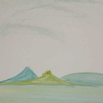 Painting titled "Volcan fortifié" by Valentin, Original Artwork