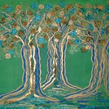 Malerei mit dem Titel "1021-3Alberi-30x40c…" von Anna Maria Ballarati, Original-Kunstwerk