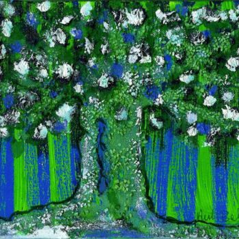 Pintura intitulada "Albero blu" por Anna Maria Ballarati, Obras de arte originais