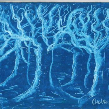 Painting titled "8-alberi-quattro-tr…" by Anna Maria Ballarati, Original Artwork