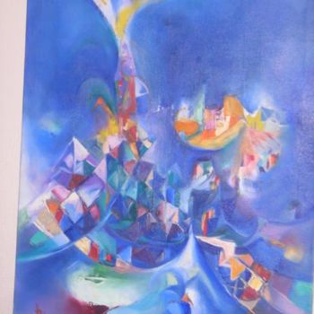 Painting titled "essai vitraux  cosm…" by Bamar Ndiaye, Original Artwork