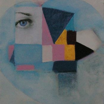 Pittura intitolato "She has light blue…" da Claudio Bandini, Opera d'arte originale