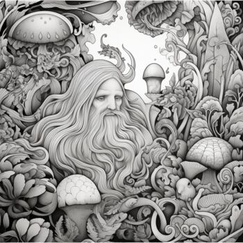 Pintura titulada "Sage of the Sea" por Bank3io, Obra de arte original, Imagen generada por IA