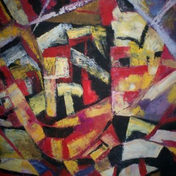 Painting titled "masque" by Houbaba, Original Artwork, Oil
