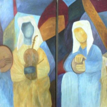 Painting titled "la musique à une co…" by Houbaba, Original Artwork