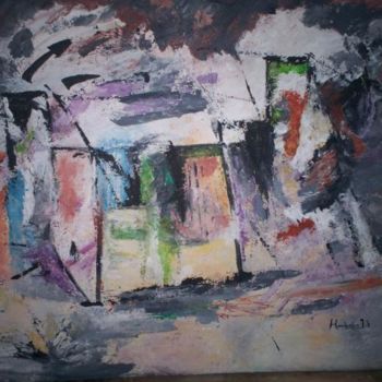 Painting titled "tempete" by Houbaba, Original Artwork, Oil