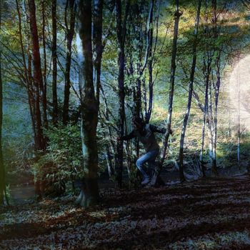 Fotografia intitolato "forest night" da Ban*S, Opera d'arte originale, Fotografia manipolata