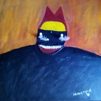 Schilderij getiteld "Masque traditionnel…" door Bantema, Origineel Kunstwerk, Acryl