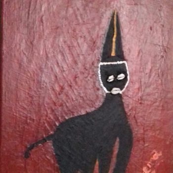 Painting titled "Masque heu" by Bantema, Original Artwork, Acrylic