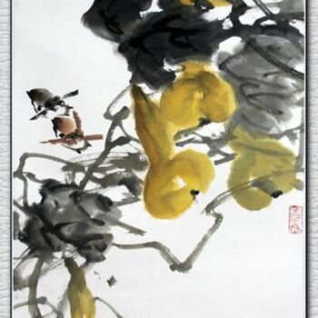 Malerei mit dem Titel "花鸟画-1" von Ban Ying Lao Ren, Original-Kunstwerk
