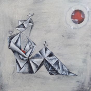 Pintura intitulada "tableauorigami.jpg" por Miraë, Obras de arte originais, Acrílico