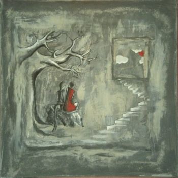 Malerei mit dem Titel "Le silence des mots" von Miraë, Original-Kunstwerk, Acryl