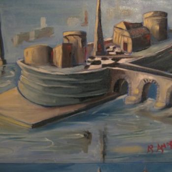 Pittura intitolato "Tiberina Isola Sacra" da Andrea Palermo, Opera d'arte originale