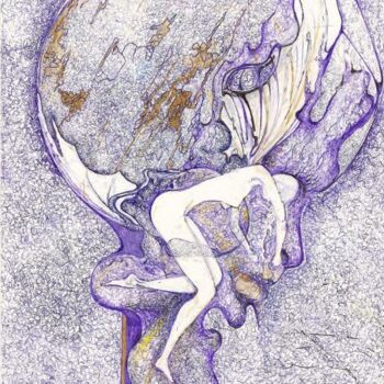 Disegno intitolato "A ninfa azul" da Baptista Jacobs, Opera d'arte originale