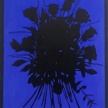Peinture intitulée "Velvet Black roses…" par Baptiste Laurent, Œuvre d'art originale, Pigments Monté sur Châssis en bois