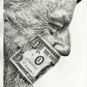 Disegno intitolato "$$huut" da Baptiste Molard (ArtBat), Opera d'arte originale, Inchiostro