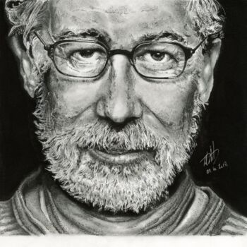 Tekening getiteld "Steven Spielberg" door Baptiste Molard (ArtBat), Origineel Kunstwerk, Potlood