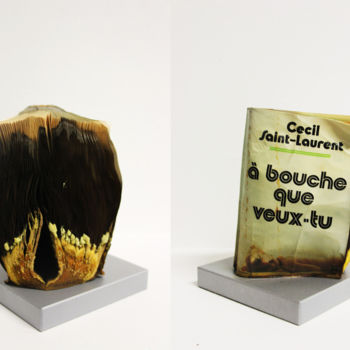 Скульптура под названием "BlockBook#RedLips" - Baptiste Vanweydeveldt, Подлинное произведение искусства, Бумага