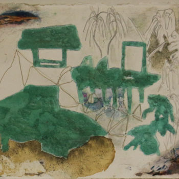 Gravures & estampes intitulée "herbier4-19x28-31,5…" par Baptiste Vanweydeveldt, Œuvre d'art originale, Gravure