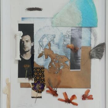 Collages getiteld "Mardi" door Baptiste Vanweydeveldt, Origineel Kunstwerk, Collages Gemonteerd op Plexiglas