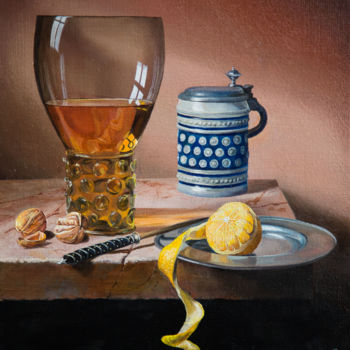 Peinture intitulée "Грецкий орех" par Maria Gudzenco, Œuvre d'art originale, Huile