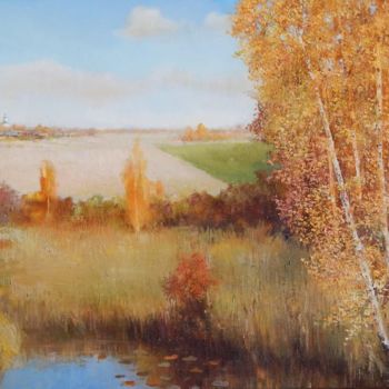 Pintura titulada "золотой октябрь" por Galina Baranova, Obra de arte original, Mueble