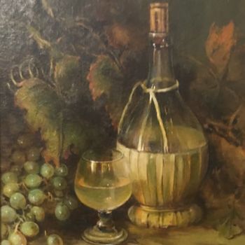 Malerei mit dem Titel "Натюрморт с бутылкой" von Galina Baranova, Original-Kunstwerk, Öl