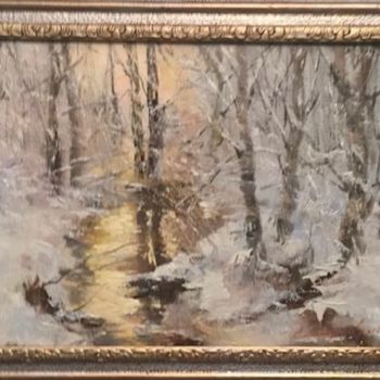 Peinture intitulée "Зимний лес." par Galina Baranova, Œuvre d'art originale, Huile