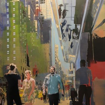 "Broadway Sunday" başlıklı Tablo Zsombor Barakonyi tarafından, Orijinal sanat, Akrilik Ahşap panel üzerine monte edilmiş