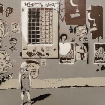 「Free your mind 2.」というタイトルの絵画 Zsombor Barakonyiによって, オリジナルのアートワーク, アクリル ウッドパネルにマウント